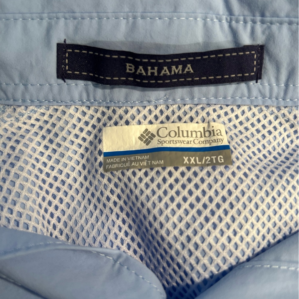 Columbia Bahama UPF 50 Blue Omni Shade Vented Long Sleeve Fishing Shirt Size XXL - Picture 8 of 11